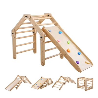Triangle Piklers en bois pour enfants avec rampe