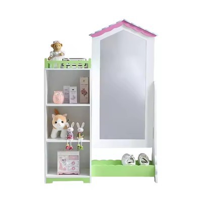 Vanité en bois pour enfants et armoire de rangement